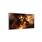 Zevahir Mobilya Dekorasyon Çerçevesiz Yatay Shadow Fiend Sanal Dünya Kırılmaz Cam Tablo - renkli 40 x 60