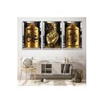 Zevahir Mobilya Dekorasyon Gold Aynalı Pleksi Çerçeveli Kelime-i Tevhid Üçlü Mdf Tablo Seti - Gümüş 40 x 60