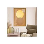 Zevahir Mobilya Dekorasyon Gold Metal Çerçeveli Geometrik Desen Modern Çizim Kırılmaz Cam Tablo - gold 50 x 70
