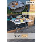 Zevahir Mobilya Dekorasyon Hem Masa Hem Sofra Tek Üründe Montajlı Katlanır Metal Ayaklı Mutfak Masası ve Yer Sofrası - 60 x 90 - Kahve - Gri