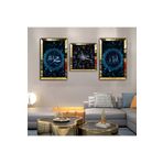 Zevahir Mobilya Dekorasyon İslami Duvar Tabloları Hz Muhammed Ve Allah Lafzı Dini Aynalı Pleksi Çerçeveli MDF Tablo Ve Saat - gold 40 x 60