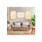 zevahir mobilya & dekorasyon Kanvas Hadis-İ Şerif ve Allah Hz Muhammed Lafzı Dini Üçlü Tablo Seti, Renkli, 40 x 60