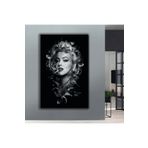 Zevahir Mobilya Dekorasyon Kanvas Siyah Arka Planlı Marilyn Monroe Tekli Tablo - renkli 40 x 60