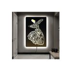 Zevahir Mobilya Dekorasyon Ledli Semazen Motifli Dini Ahşap Şase Dijital Baskı Kanvas Tablo 90X60Cm - GÜMÜŞ RENK 70 x 100