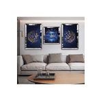 Zevahir Mobilya Dekorasyon Manevi Tablo Hz Muhammed Ve Allah Lafzı Dini Aynalı Pleksi Çerçeveli MDF Tablo Ve Saat - Gümüş 40 x 60