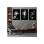 Zevahir Mobilya Dekorasyon Marilyn Monroe 3'lü Mdf Tablo Set - renkli 90 x 60
