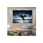 Zevahir Mobilya Dekorasyon Mitolojik At Pegasus Ahşap Şase Dijital Baskı Kanvas Tablo 120X80Cm - GÜMÜŞ RENK 120 x 80