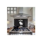 Zevahir Mobilya Dekorasyon Ocak Arkası Temperli Cam "My Kitchen My Rules" Desenli Yazılı - renkli 30 x 40