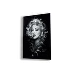 Zevahir Mobilya Dekorasyon Salon Tablosu Marilyn Monroe UV Baskı Kırılmaz Cam Tablo - GÜMÜŞ RENK 90 x 60