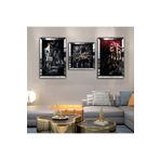 Zevahir Mobilya Dekorasyon Sanat Tablosu Ölüm Meleği Aynalı Gold Pleksi Çerçeveli MDF Tablo Ve Saat Seti - Gümüş 40 x 60
