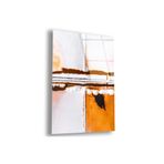 Zevahir Mobilya Dekorasyon Sanat Tablosu Sarı Beyaz UV Baskı Kırılmaz Cam Tablo - GÜMÜŞ RENK 90 x 60