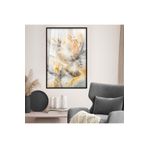 zevahir mobilya & dekorasyon Siyah Metal Çerçeveli Çiçek Desen Modern Çizim Kırılmaz Cam Tablo, Siyah, 40 x 60