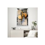 Zevahir Modern Altın Sarısı Halka Gri Mavi Soyut Çizim 20x30 Gold Aynalı Pleksi Çerçeveli Gümüş MDF Tablo
