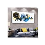 Zevahir Sanatsal Kolaj Çizim 100x50 cm Ahşap Şase Dijital Baskı Saatli Gümüş Kanvas Tablo