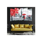 Zevahir Şehir Manzaralı Sevgililer Solmaz 100x60 Gümüş 5 Parça MDF Tablo