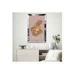 Zevahir Soyut Dekoratif Minimal Pastel Tonlu Tasarım 20x30 Gold Aynalı Pleksi Çerçeveli Gümüş MDF Tablo