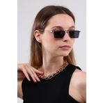 Zevahir Unisex Gold Çerçeveli Retro Dikdörtgen Güneş Gözlüğü, Siyah