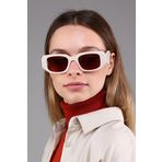 Zevahir Unisex Krem Geometrik Tasarım Güneş Gözlüğü