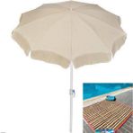 Zey Camping Bahçe Plaj Balkon Teras Deniz Şemsiyesi 200 cm Çapında 10 Telli Kalın Akrilik Kumaş Şemsiye + Kolay Taşınabilen Hasırç - Krem