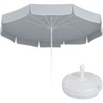 Zey Camping Kalın Kumaş 200 cm Plaj Bahçe Balkon Teras Kamp Şemşiye + Taşıma Çantası +22 Litre Bidon - Gri