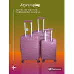 Zey Camping Profesyonel Şifreli Kırılmaz Silikon Bavul Valiz Seyahat Çantası 3 Lü Set - Gül Kurusu
