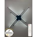 Zeya Lighting Yüksek Aydınlatmalı Kumandalı Kuzey Yıldızı Model Antrasit Tavan Plafonyer LED Avize, 3 Renk