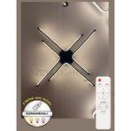 Zeya Lighting Yüksek Aydınlatmalı Kumandalı Kuzey Yıldızı Model Siyah Tavan Plafonyer LED Avize, 3 Renk Aydınlatma