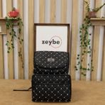 Zeybe Kapitone Desenli Anne/bebek Bakım Çantası - Beyaz Nakışlı - Zeybe - Siyah - Siyah