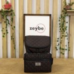 Zeybe Kapitone Desenli Anne/bebek Bakım Çantası - Kırmızı Nakışlı - Zeybe - Siyah - Siyah