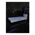 Zeybek Marble Mermer Servis & Sunum Tabağı Ayaklı Yağdanlık Standı (30 × 15 CM)