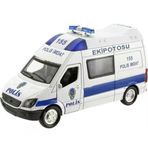 Zeycanhome Çek Bırak Metal Sesli Ve Işıklı Polis Minibüsü Kız Erkek Çocuk Oyuncak Eğitici Oyuncaklar