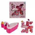 Zeycanhome Flamingo Şekilli 3 Katlı Makyaj Güzellik Seti Kız Erkek Çocuk Oyuncak Eğitici Oyuncaklar