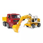 Zeycanhome Man Damperli Kamyon Ve Liebherr Ekskavatör Kız Erkek Çocuk Oyuncak Eğitici Oyuncaklar
