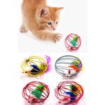 Zeyd Ticaret Kafesli Renkli Fareli Kedi Köpek Oyun Topu 6 Cm Köpek Oyun Topu 6 Cm Yavru Ve Yetişkin Kediler Için
