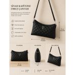 Zeydila Siyah Kapitone Omuz Çantası - 001-Beyaz