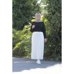 Zey&Ka Butik Büyük Beden Piliseli Etek - 42 - Beyaz