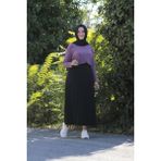 Zey&Ka Butik Büyük Beden Piliseli Etek - 42 - Siyah