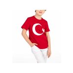 zeykid çocuklar için unisex ay yıldızlı (türk bayraklı) tişört 23 nisan için