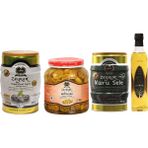 Zeykur Süper 4'lü Set (Elmas 1 kg Yağlı Salamura Tuzsuz Kuru Sele 900 gr Iri Izgara Yeşil Zeytin 6xl 900 gr Gold Soğuk Sıkım Naturel Sızma Zeytinyağı 500 Ml) - 4 kg