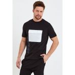 Zeyland Erkek Resist Baskılı Cepli T-Shirt - M - Çok Renkli