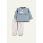 Zeyland Kız Bebek Fırfır Detaylı Swaetshirt ve Eşofman Altı Ikili Takım - Pembe - 6 - 9 Ay