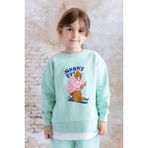 Zeyland Kız Çocuk Suprem Garnili Ayı Baskılı Sweatshirt - Yeşil - 5 - 6 Yaş