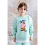 Zeyland Kız Çocuk Suprem Garnili Ayı Baskılı Sweatshirt - Yeşil - 9 - 10 Yaş