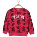 Zeyland Kız Çocuk Yaprak Baskılı Sweatshirt - 6 Yaş - Pembe