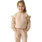 Zeyland Kolları Fırfır Detaylı Sweatshirt – Bej | Kız Çocuklara Özel Zarif ve Rahat Model - 5 Yaş