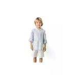 Zeyland TYC6E5195D6B10517B4F62200 Erkek Çocuk Çizgili Keten Gömlek- Mavi