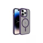 Zeyline İphone 13 Pro Uyumlu Mat Arka Yüzey Wireless Şarj Özellikli Zyl Flet Magsafe Kılıf-Derin Mor