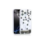 Zeyline İphone 16 Pro Uyumlu Kılıf Sıvılı Simli Baskılı Şeffaf Arka Yüzey Zore Mossa Silikon Kapak-Siyah
