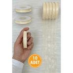 ZEYMERADE 10 Adet Organze Tül Kurdele Krem 1 cm 22 mt, Bohça, Nişan, Çeyiz, Hediye, Paketleme, Süsleme, Nikah