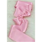 ZEYMERADE 6 Cm Bebe Pembe Çift Taraflı Saten Kurdele 10 Metre, Bohça Çeyiz Nişan Takı Özel Gün Hediye Süsleme